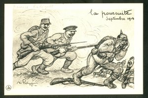 Ansichtkaart, Satirisch in Z & W door Maurice Radiguet