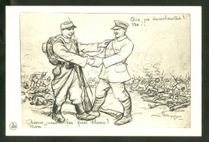 Ansichtkaart, Satirisch in Z & W door Maurice Radiguet