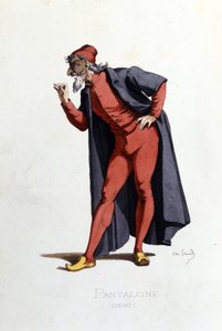 Kostuum en theaterpersonage: Pantalone (en fr. Pantalone, dokter) uit 