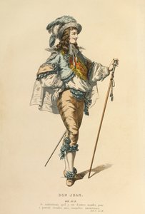 Kostuum voor de rol van Don Juan, c.1868 (gravure) door Maurice Sand