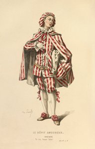Kostuum voor de rol van Gros - Rene, ca.1868 (gravure) door Maurice Sand