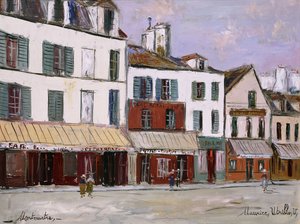 Restaurant La Mère Catherine, Montmartre door Maurice Utrillo