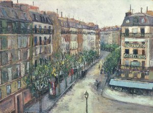 Rue Custine in Montmartre door Maurice Utrillo