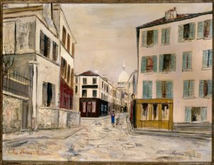 Rue Norvins in Montmartre door Maurice Utrillo