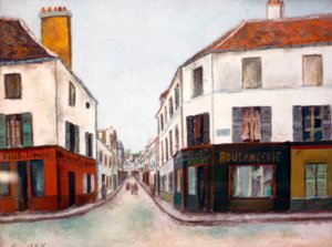Straat in Pontoise door Maurice Utrillo
