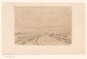 Landweg door Landschap met Heuvels aan de Horizon door Maurits van der Valk