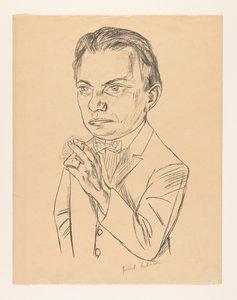 Zelfportret met sigaret door Max Beckmann (signed by artist)