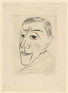 Portret van de acteur N. M. Zeretelli (blad 4 uit: De derde Ganymedes-map) door Max Beckmann