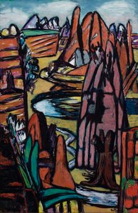 Boulder – Rotsachtig landschap door Max Beckmann