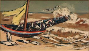 Bruine Zee met Meeuwen door Max Beckmann