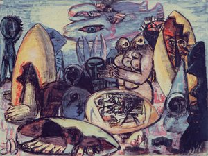 Fantasielandschap door Max Beckmann