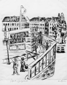 Houten brug door Max Beckmann