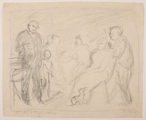 Tweede schets voor Zech familieportret door Max Beckmann