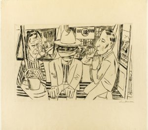 In de tram door Max Beckmann