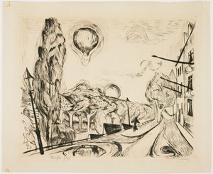 Landschap met ballon