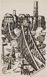 Grote brug ("Eiserner Steg" in Frankfurt am Main) door Max Beckmann