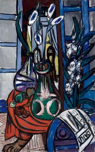 Groot Stilleven Interieur (Blauw) door Max Beckmann