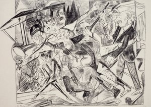 Martelaarschap, door Max Beckmann (1884-1950), gravure. Duitsland, 20e eeuw.