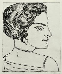 Naïla in Profiel door Max Beckmann