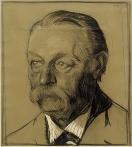 Portret van Oom Friedrich Beckmann, Halprofiel naar Links door Max Beckmann