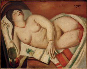 Slapende door Max Beckmann
