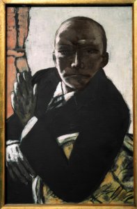Zelfportret in zwart door Max Beckmann
