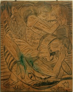 Zelfportret met Naïla als circusartiesten door Max Beckmann