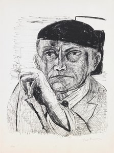 Zelfportret, plaat 1 uit de portfolio Dag en Droom door Max Beckmann