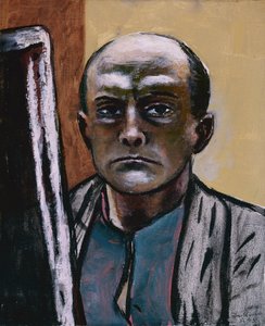 Zelfportret in Olijf en Bruin door Max Beckmann