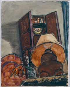 Stilleven met Lamp door Max Beckmann