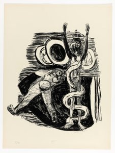 De val van de mens, plaat 14 uit Day and Dream door Max Beckmann