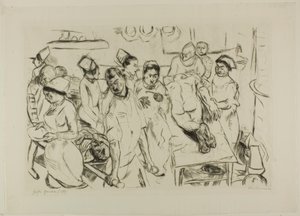 De grote operatie, plaat achttien uit Gesichter door Max Beckmann