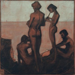 Vier jonge Mannen aan Zee (Vier mannelijke Figuren aan Zee)