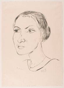 Vrouw met halsketting (mevrouw Parcus) door Max Beckmann