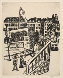 Houten brug door Max Beckmann