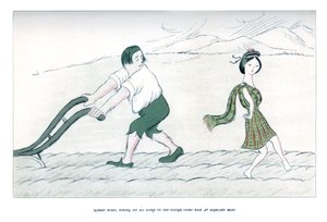 Robert Burns, nadat hij zijn hand aan de ploeg heeft gezet, kijkt terug naar Highland Mary, 1904 door Henry Maximilian Beerbohm