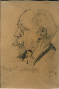 Portret Heinrich von Zügel door Max Bergmann