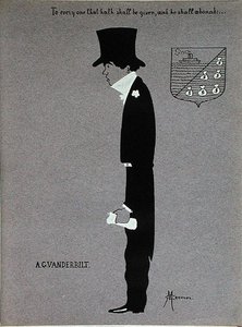 Karikatuur van Alfred Gwynne Vanderbilt (1877-1915), uit 