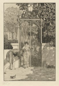 Bij de Poort, 1887 door Max Klinger
