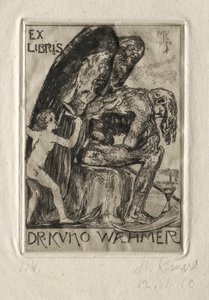 Ex Libris Dr. Kuno Waehmer, 1910 door Max Klinger