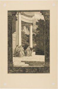 Psyche en haar Zusters, plaat 18 uit Cupido en Psyche door Max Klinger