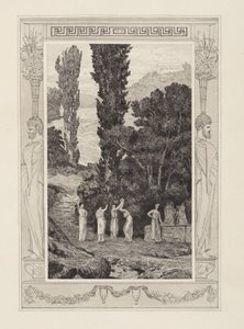 Psyche zwervend (Amor en Psyche, opus V, blad 28) door Max Klinger