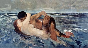 Triton en zeemeermin door Max Klinger