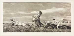 Vervolgde centaur (Intermezzi, opus IV, blad 3) door Max Klinger