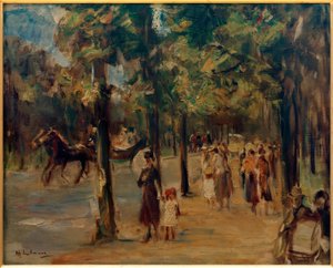 Laan in het Tiergarten met wandelaars