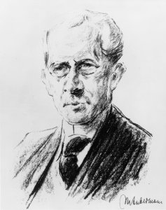Arno Holz / Lith. van Max Liebermann door Max Liebermann