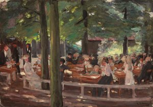 Biergarten in Laren, studie, 1903 door Max Liebermann