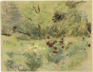 Bloemen en bomen door Max Liebermann