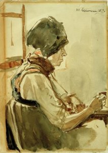 Vrouw uit Dachau door Max Liebermann