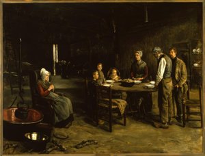 Het tafelgebed door Max Liebermann